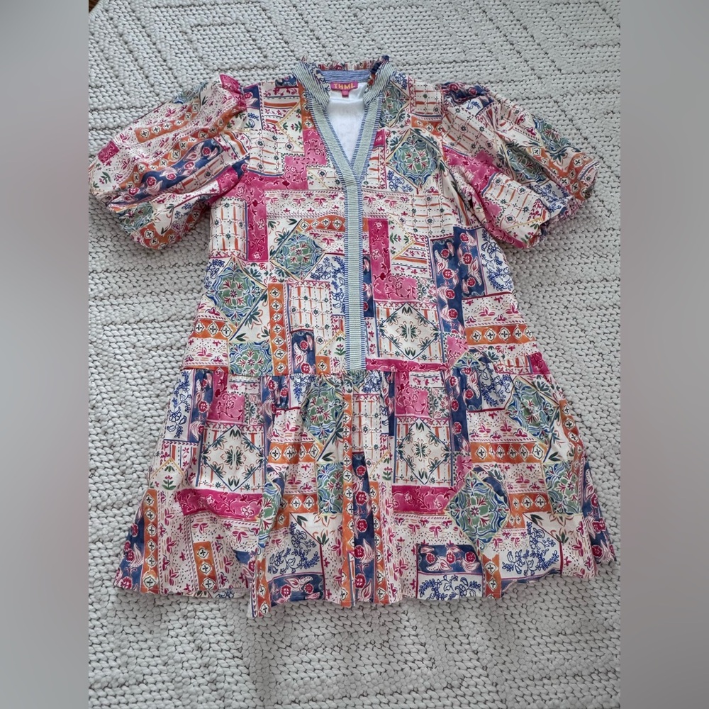 Thml Multicolor Geometric Patchwork Dress - image 2